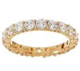 Diamonique 100-Facet14K Yellow Clad Sterling Silver Eternity Band Ring, Size 10